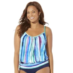 Swimsuits For All Women’s Plus Size Lightweight Blouson Tankini Top -Lady Clothing Store GUEST 0168bee3 211b 4fd4 b906 801dbc811899