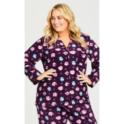 Women's Plus Size Button Owl Sleep Top - Plum | AVENUE -Lady Clothing Store GUEST 03bc18df 0abd 477b a76d f163d600e04b