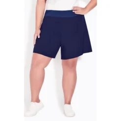 Women's Plus Size Active Short - Navy | AVENUE LEISURE -Lady Clothing Store GUEST 07912f80 79a6 48a0 bd95 e20b7983835f