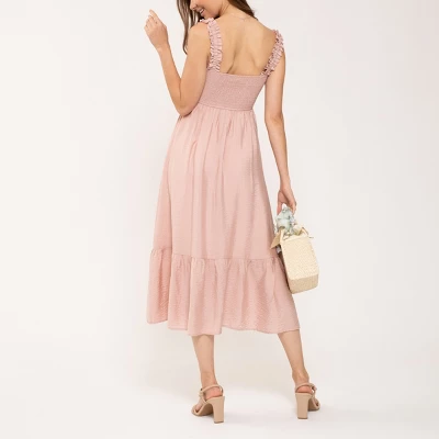 August Sky Women's Smocked Midi Dress 3 August Sky Women's Smocked Midi Dress