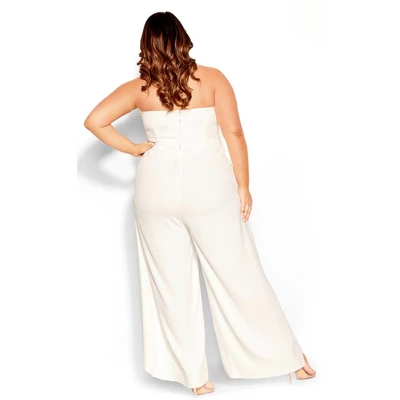 Women's Plus Size Attract Jumpsuit - Ivory | CITY CHIC 3 Women's Plus Size Attract Jumpsuit - Ivory | CITY CHIC