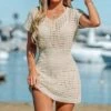 Women's Crochet Knit Cutout V-Neck Cover-Up Mini Dress - Cupshe -Lady Clothing Store GUEST 0b4b35a7 7bb2 4b5e b7e1 007284fafa02