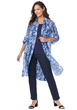 Jessica London Women’s Plus Size Sheer Georgette Mega Tunic -Lady Clothing Store GUEST 0bc99d87 f427 4106 a80f a0251f111958