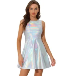 Allegra K Women's Metallic Sleeveless High Waist Party Holographic Dress 22 Allegra K Women's Metallic Sleeveless High Waist Party Holographic Dress -Lady Clothing Store GUEST 0bd916ed 211e 48d1 b5f4 640a06f0849f