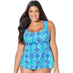 Swimsuits For All Women’s Plus Size Tie-Back Tankini Top -Lady Clothing Store GUEST 0d3dff25 f0f1 4229 ae7c b2d5d3852809