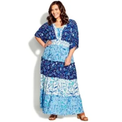 Women's Plus Size Daisy Tiered Maxi Dress - Blues | AVENUE 7 Women's Plus Size Daisy Tiered Maxi Dress - Blues | AVENUE -Lady Clothing Store GUEST 10ee5bfb e830 46f7 a722 0959480ddde3
