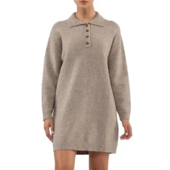 August Sky Women's Collared Henley Lightweight Sweater Mini Dress -Lady Clothing Store GUEST 122520a0 182c 4909 bb46 3357b55845b9