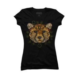 Junior's Design By Humans Cheetah Face By LetterQ T-Shirt -Lady Clothing Store GUEST 123b5ebc 8ab6 48bf 8709 3745101ec065