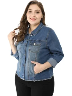 Agnes Orinda Women's Plus Size Classic Denim Casual Long Sleeve Fashion Jean Jackets -Lady Clothing Store GUEST 12500fa6 f36a 4a54 a27b 903efedab344