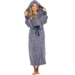 Women's Soft Plush Fleece Robe With Hood, Long Warm Hooded Bathrobe -Lady Clothing Store GUEST 1349a6e2 8ba1 4936 b4c4 5337a3566365