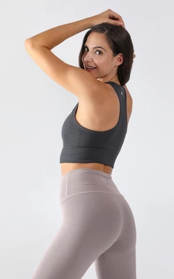 90 Degree By Reflex - Women's High Neck Seamless Racerback Bra 6 90 Degree By Reflex - Women's High Neck Seamless Racerback Bra - Image 4