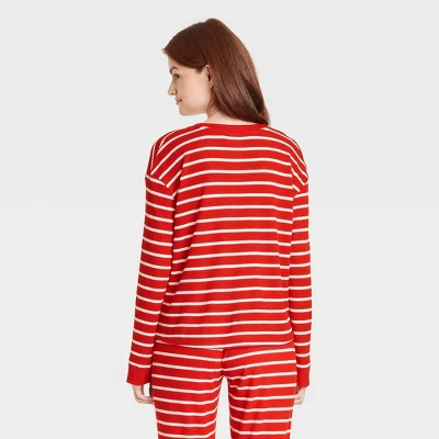 Women's Striped Matching Family Thermal Pajama Top - Wondershop™ Red 3 Women's Striped Matching Family Thermal Pajama Top - Wondershop™ Red