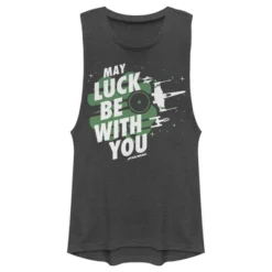 Junior's Star Wars X-Wing Starfighter St. Patrick's Day May Luck Be With You Festival Muscle Tee -Lady Clothing Store GUEST 16291a39 b83c 4390 9414 fe9662b164b5