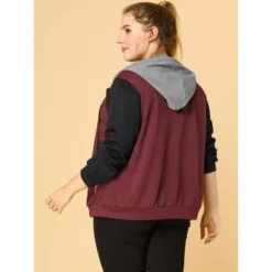 Agnes Orinda Women's Plus Size Casual Hood Color Block Zip Up Hoodie Jacket With Pocket 11 Agnes Orinda Women's Plus Size Casual Hood Color Block Zip Up Hoodie Jacket With Pocket -Lady Clothing Store GUEST 16951127 fb8e 488f 85bf af762d538809
