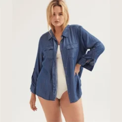 Molly & Isadora Women's Versitle Chambray Button-Up Shirt 14 Molly & Isadora Women's Versitle Chambray Button-Up Shirt -Lady Clothing Store GUEST 16ee5d68 82ca 4a48 9d4a 6e6112cc3521