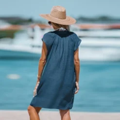 Women's V-Neck Short Sleeve Mini Cover-Up Dress - Cupshe -Lady Clothing Store GUEST 1772c5f3 6380 46d3 9ae3 e7efaadffd35