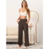 Cheibear Womens Pajama Pants Sleepwear Jogging Bottoms Casual Trousers Wide Leg Lounge Pants