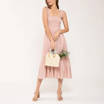 August Sky Women's Smocked Midi Dress 6 August Sky Women's Smocked Midi Dress - Image 4