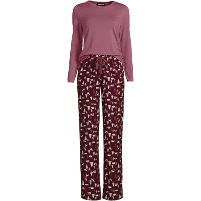 Lands' End Women's Pajama Set Knit Long Sleeve T-Shirt And Flannel Pants 10 Lands' End Women's Pajama Set Knit Long Sleeve T-Shirt And Flannel Pants - Image 8