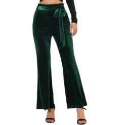 Allegra K Women's Velvet Tie Waist Stretchy Wide Leg Pants With Pockets -Lady Clothing Store GUEST 1aef6258 3ac2 472f 866a c4b521fa2dcd