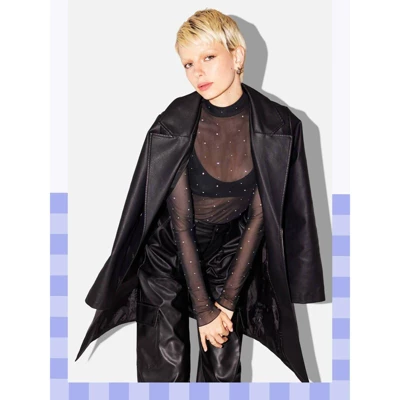 Women's Rhinestone Mesh Mock Turtleneck Top - Wild Fable™ 5 Women's Rhinestone Mesh Mock Turtleneck Top - Wild Fable™ - Image 3