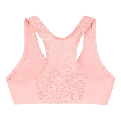 Glamorise Womens Front-Closure Cotton T-Back Comfort Wirefree Bra 1908 Pink Blush 6 Glamorise Womens Front-Closure Cotton T-Back Comfort Wirefree Bra 1908 Pink Blush - Image 4