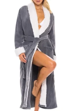 Women's Warm Winter Robe, Plush Fleece Full Length Long Bathrobe -Lady Clothing Store GUEST 2370ea91 c636 4666 a0f2 a368977afb86