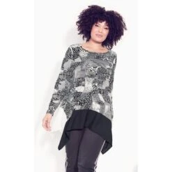 Women's Plus Size Florence Print Top - Mono | ZIM & ZOE -Lady Clothing Store GUEST 258c2e7e 072f 4c24 b819 b2bb1510d28e