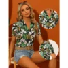 Allegra K Women's Summer Tropical Floral Printed Tops Short Sleeve V Neck Blouse -Lady Clothing Store GUEST 25c22a5a b008 49bf bbb8 bcf9547101aa