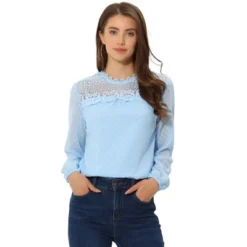 Allegra K Women's Lace Crochet Crew Neck Casual Swiss Dots Chiffon Blouses 13 Allegra K Women's Lace Crochet Crew Neck Casual Swiss Dots Chiffon Blouses -Lady Clothing Store GUEST 25e6a2c5 bcbc 4318 8fef f08558189ca7