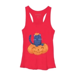 Women's Design By Humans Halloween Cat In A Pumpkin By Wubbadub Racerback Tank Top -Lady Clothing Store GUEST 278f875d bbbe 4b80 9cc6 1e7adad9e36c