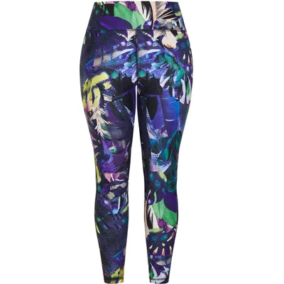 Women's Plus Size Print Detail Legging - Black | AVENUE LEISURE 4 Women's Plus Size Print Detail Legging - Black | AVENUE LEISURE - Image 2