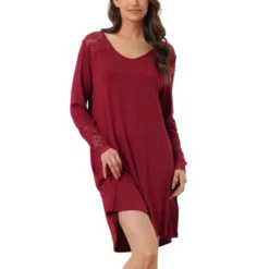 Cheibear Women's Lace Trim Long Sleeves Pull-on Nightshirt Dress 14 Cheibear Women's Lace Trim Long Sleeves Pull-on Nightshirt Dress -Lady Clothing Store GUEST 29f9ceef b6cf 45f3 809f 6881ac238538