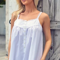 Women's Cotton Victorian Nightgown, Cecilia Sleeveless Lace Trimmed Button Up Long Vintage Night Dress Gown -Lady Clothing Store GUEST 2a6449b1 3d65 4218 b91e 33d744d3548f
