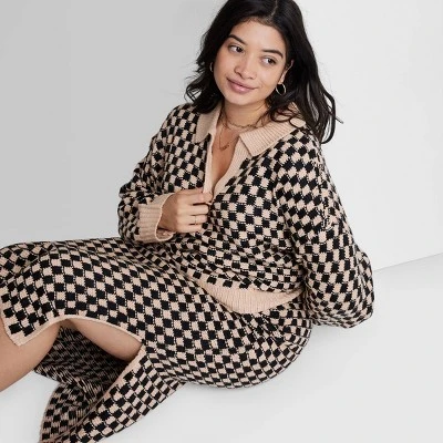 Women's Ascot + Hart Collared Checkered Long Sleeve Graphic T-Shirt 7 Women's Ascot + Hart Collared Checkered Long Sleeve Graphic T-Shirt - Image 5