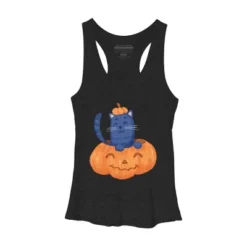Women's Design By Humans Halloween Cat In A Pumpkin By Wubbadub Racerback Tank Top -Lady Clothing Store GUEST 2c5a7b46 b877 4828 b180 875369d6b8d0