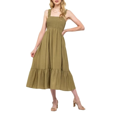 August Sky Women's Smocked Midi Dress 10 August Sky Women's Smocked Midi Dress - Image 8