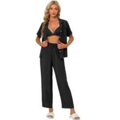 Cheibear Womens Pajama Sets Short Sleeve Shirt Long Pant Sleevewear Nightshirt PJ Set -Lady Clothing Store GUEST 2f63ae81 e580 41e9 8fdb b110af40ca9e