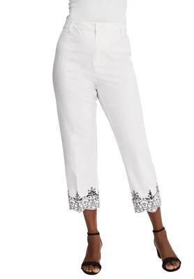 Jessica London Women’s Plus Size Stretch Poplin Classic Cropped Straight Leg Pant 6 Jessica London Women’s Plus Size Stretch Poplin Classic Cropped Straight Leg Pant - Image 4