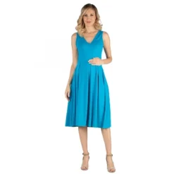 24seven Comfort Apparel Women's Maternity Fit And Flare Midi Dress -Lady Clothing Store GUEST 3094b77d 40cf 4ca0 8b55 8741af0f2883