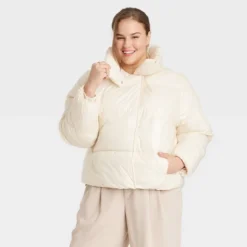 Women's Short Relaxed Puffer Jacket - A New Day™ -Lady Clothing Store GUEST 3183c9fd a593 4e8a ad79 df58c7c302c9