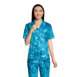 Lands' End Women's Short Sleeve Cotton Poplin Pajama Shirt -Lady Clothing Store GUEST 33bc8560 d9d6 4366 b21c 0be0f0404cae