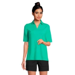 Lands' End Women's Performance Elbow Sleeve Pique Polo -Lady Clothing Store GUEST 3563379d f740 4158 b57a bce22cc92ed3