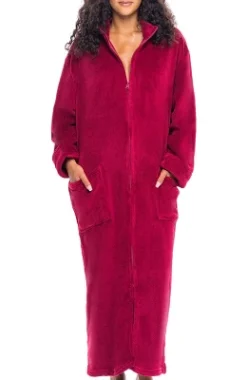 Women's Zip Up Fleece Robe, Soft Warm Plush Oversized Zipper Bathrobe -Lady Clothing Store GUEST 36bd722f 8c1b 49ce b742 9b389f55107d