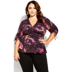 Women's Plus Size Marbella Night Top - Burgundy | CITY CHIC -Lady Clothing Store GUEST 396f8227 8a2b 4ce4 aace 9883aed003fd