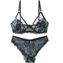 Agnes Orinda Women's Underwire Floral Lace Mesh Push-Up 2-Hook Lace Trim Bra And Panty Set -Lady Clothing Store GUEST 39dabf14 652a 42e1 8ef7 5434d32b481e