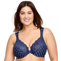 Glamorise Womens WonderWire Front-Closure Underwire Bra 1245 Navy Print -Lady Clothing Store GUEST 3a91f09e 19c5 4c4f bce1 67fdb9dd0458