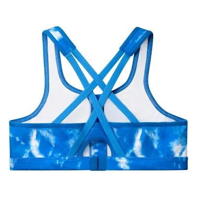 Glamorise Womens Zip Up Front-Closure Sports Wirefree Bra 9266 Blue Tie-Dye 6 Glamorise Womens Zip Up Front-Closure Sports Wirefree Bra 9266 Blue Tie-Dye - Image 4