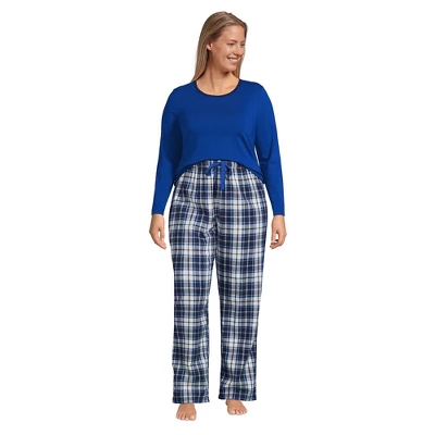Lands' End Women's Pajama Set Knit Long Sleeve T-Shirt And Flannel Pants 9 Lands' End Women's Pajama Set Knit Long Sleeve T-Shirt And Flannel Pants - Image 7