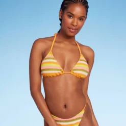 Women's Crochet Triangle Bikini Top - Wild Fable™ Orange Multi Striped -Lady Clothing Store GUEST 3ca11389 2332 4d9f ae48 4c077914c6e8